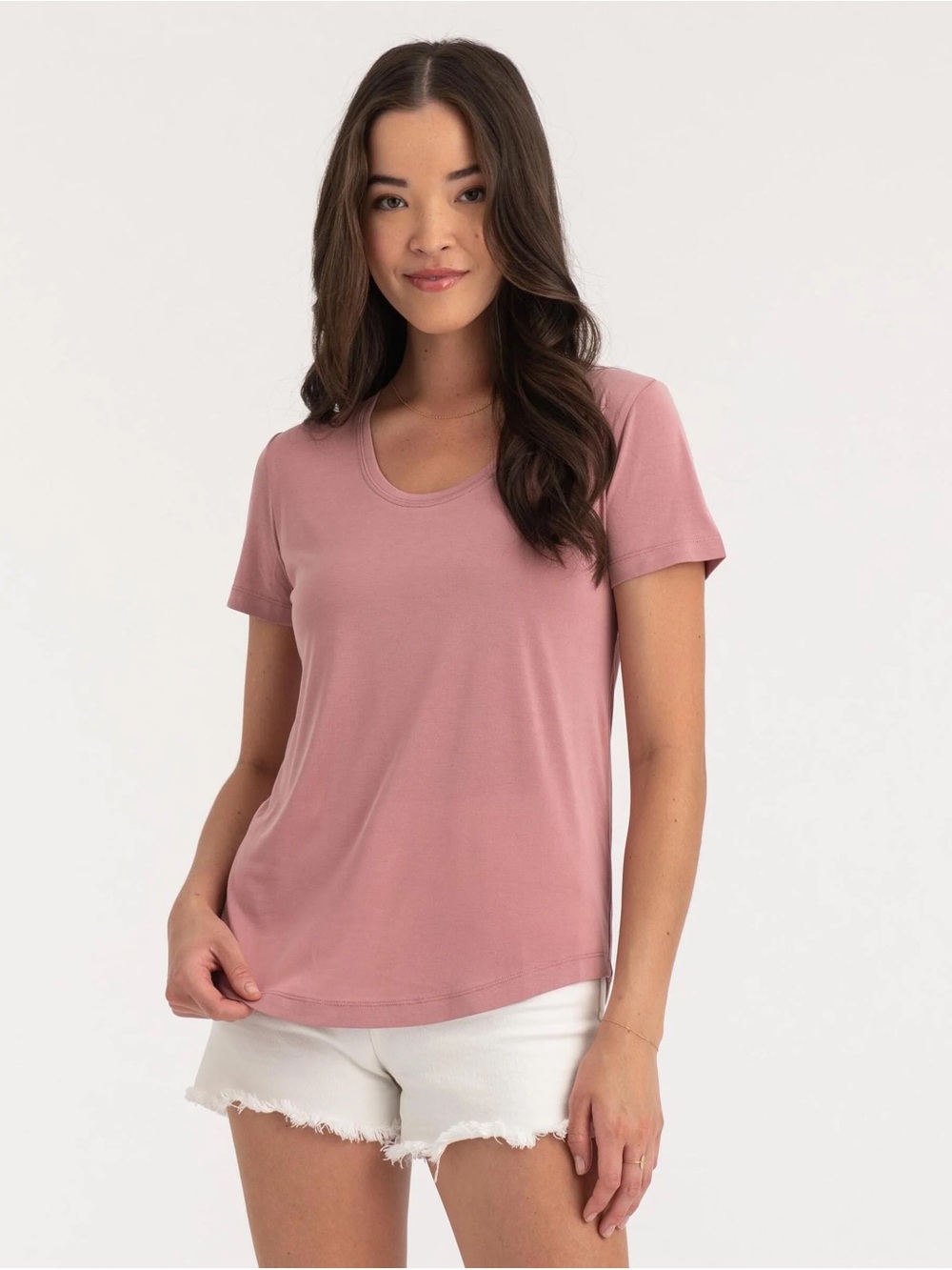 NWOT Go Dry Active Top Scoop Neckline Mauve Sz L